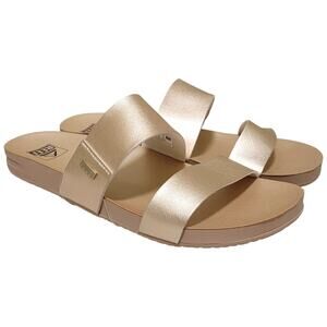 Reef Women Cushion Vista Double Strap Slide Sandals Size US 9M Golden Hour